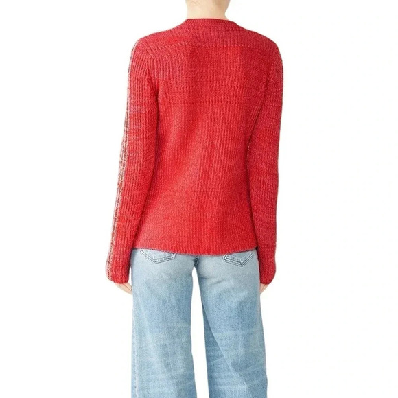 Derek Lam 10 Crosby Bicolor Crew Neck Sweater two-tone knit Merino Wool Size L - Picture 4 of 12